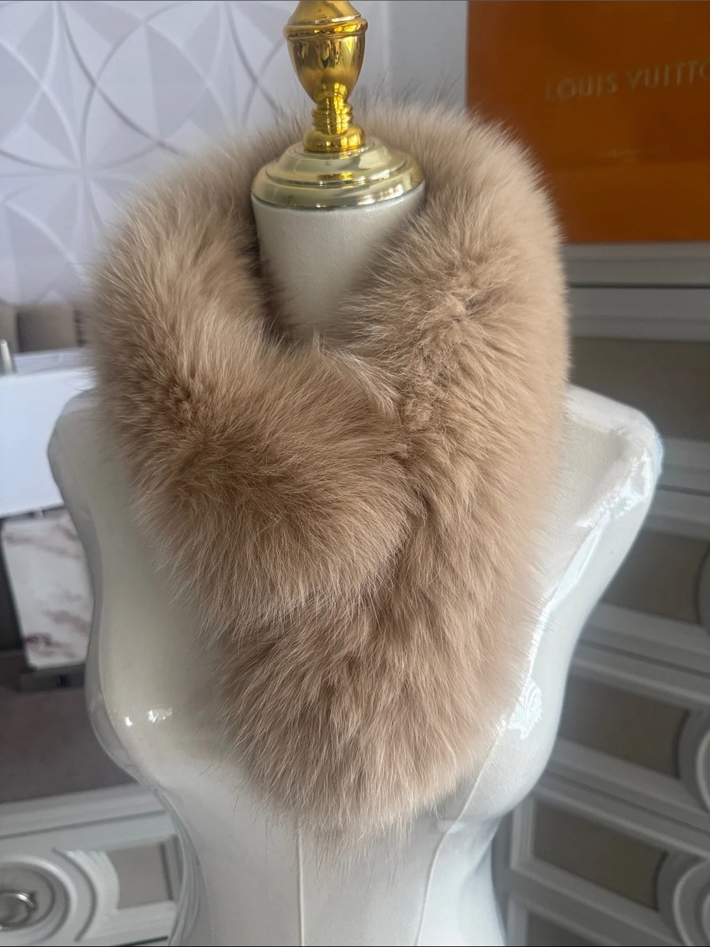 Genuine Fox fur clip on scarf